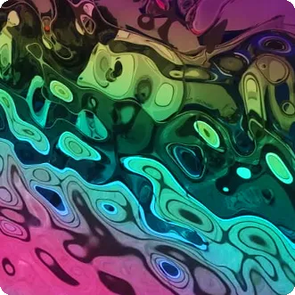 Фасад из нержавеющей стали "Водная рябь", цвет радуга